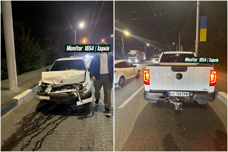 Зіткнулися автівки на проспекті Героїв Харкова вдруге за вечір: Новини Харкова